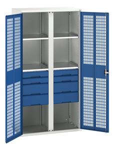 Verso Cupboard 1050x550x2000H Partition + 4 Shelf + 8 Drawer Bott Verso Ventilated door Tool Cupboards Cupboard with shelves 22/16926778.11 Verso 1050x550x2000H Cupd MD P 4S 8D.jpg